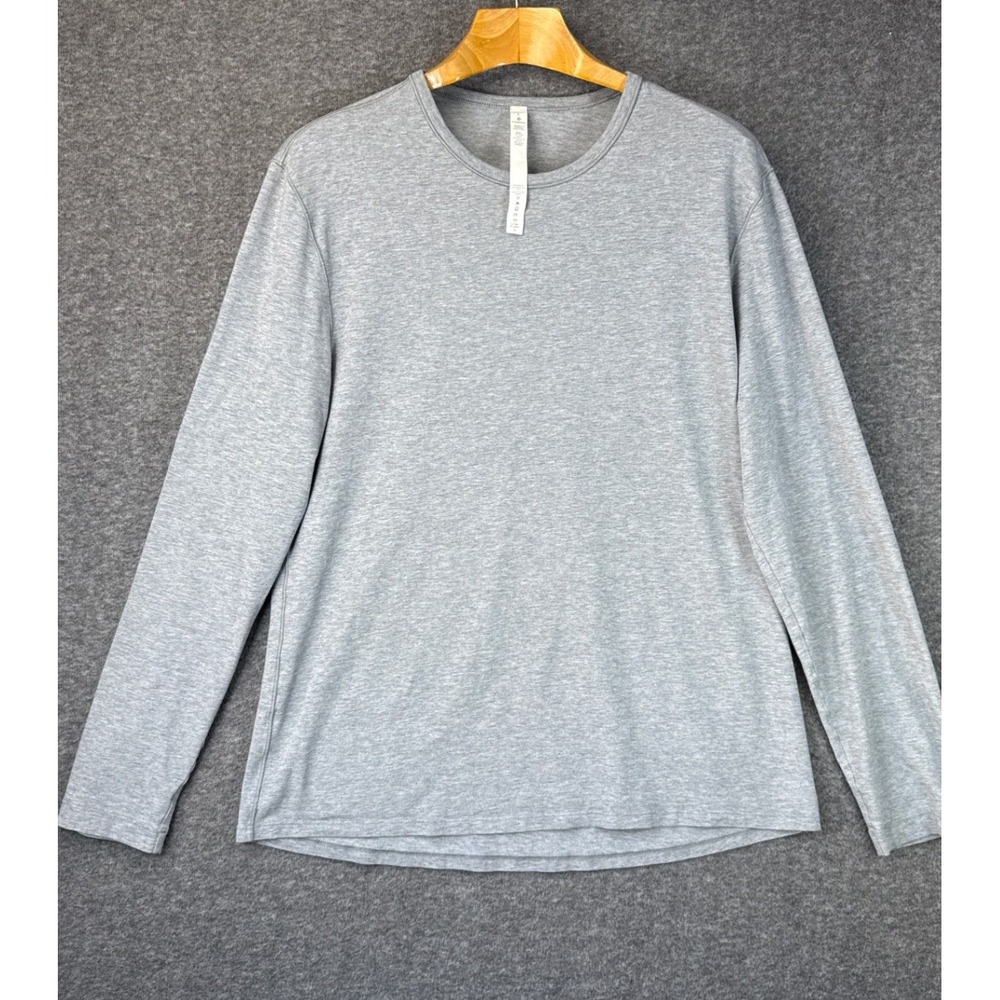 Lululemon 5 Year Basic Long Sleeve Tee Grey Pima Cotton SeaCell Mens Size L EUC